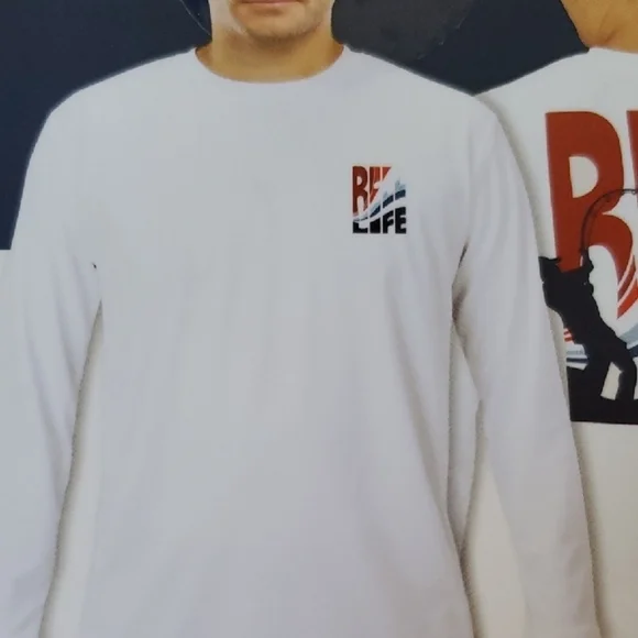 Reel Life Long Sleeve Shirt - White, Red, Blue - Picture 7 of 8